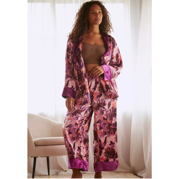 Anthropologie Other - Anthropologie Luxe Sleep Velvet Trim Long Sleeve Pajama Lounge Top, Size 1X, NWT